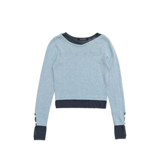 [Moromoro2] Asymmetric Collar Layered Knit  Sweater