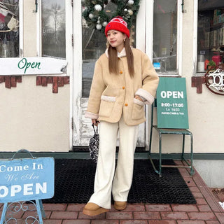 Knit wide-leg pants