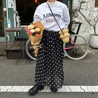 Polka dot long skirt