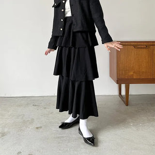 3-tiered long canter skirt