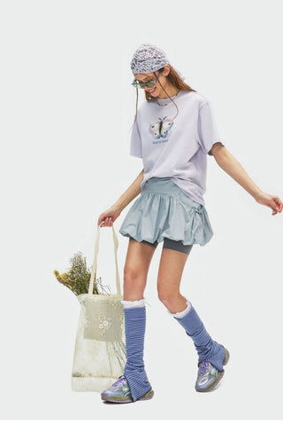 [Monterest] Reflective Print Bubble Sports Skirt