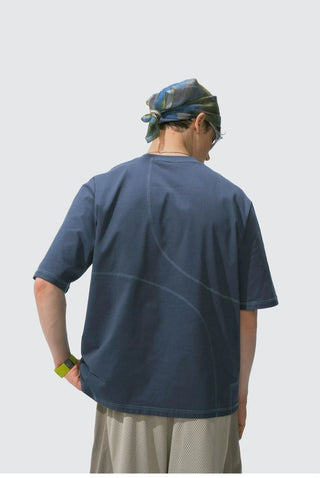 [Monterest] 7A Antibacterial Stitch Panel Relaxed Tee