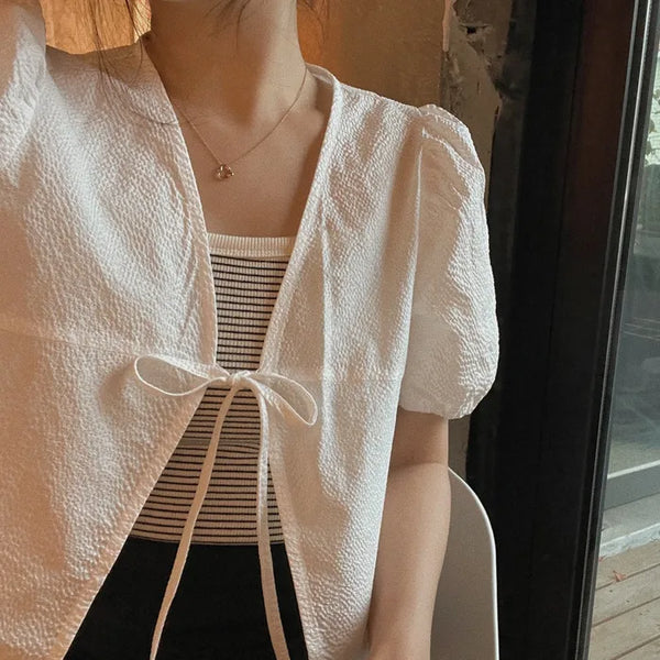 riboned cardigan blouse