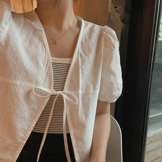riboned cardigan blouse