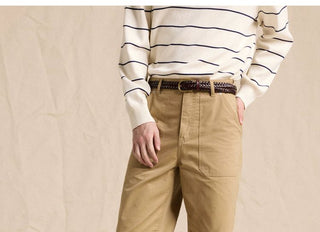 [CULTUM] Washed Cotton High Waist Deck Pants