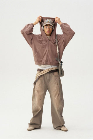 [Monterest] Textured Cotton Blend Hooded Zip-Up