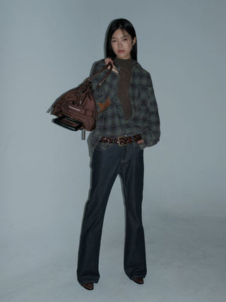 MASONPRINCE Suede Elbow Patch Shirt