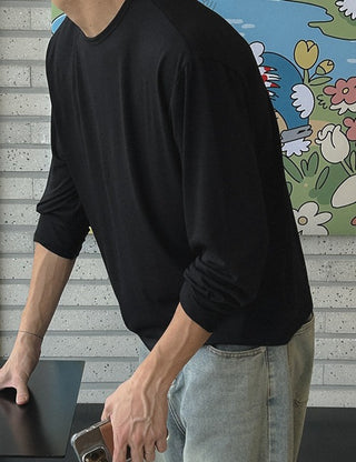 Stretch Round Long Sleeve Tee (9 colors, M~L)