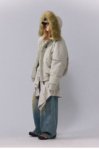 [Monterest] N2B Hooded Down Jacket with Fur Trim