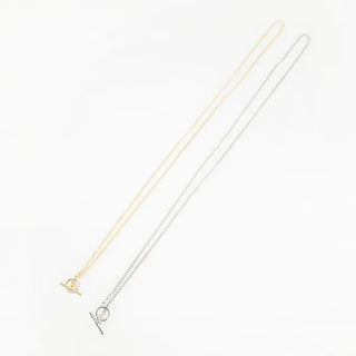 Long chain buckle necklace