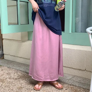 Baidu satin long skirt