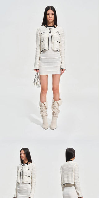 [NOTAWEAR] Cable Knit Cropped Cardigan