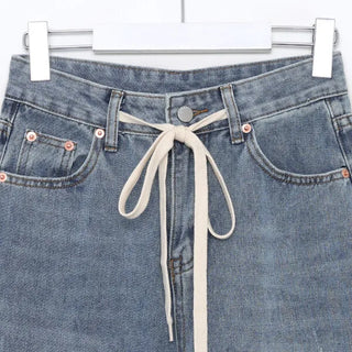 String denim pants