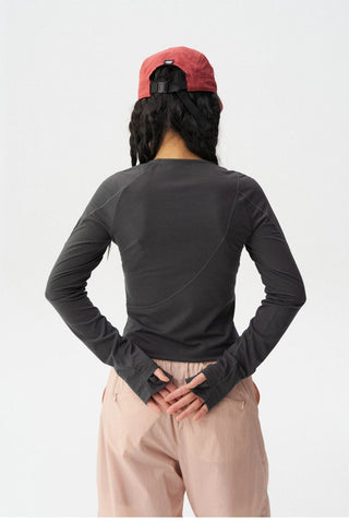 [Monterest] Slim Fit Panel Long Sleeve T-Shirt