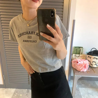 Lettering Cropped T-Shirt