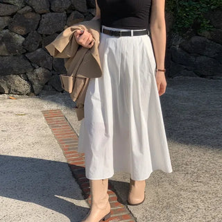 Melina pleated cotton skirt