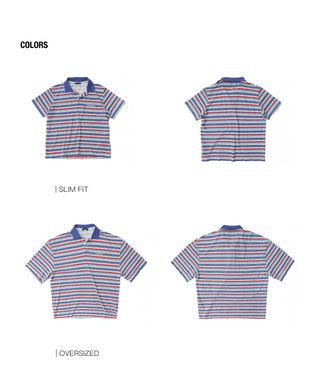 [MASONPRINCE] Linen Stripe Polo Shirt