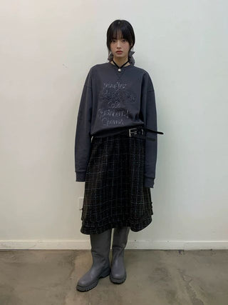 NEVERSEEZ Distressed Patch Embroidered Sweatshirt