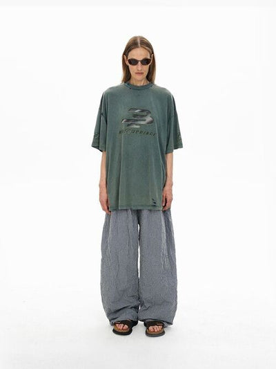 [MASONPRINCE] Distressed Loose Logo T-shirt