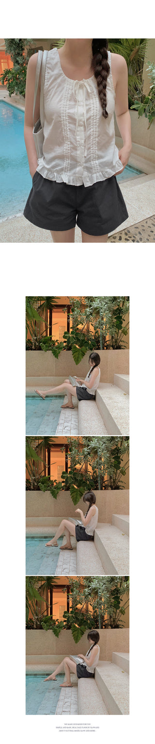 Pigmented elastic waist pants - 5 colors