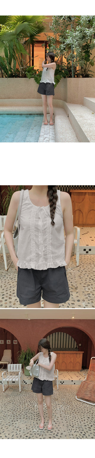 Pigmented elastic waist pants - 5 colors