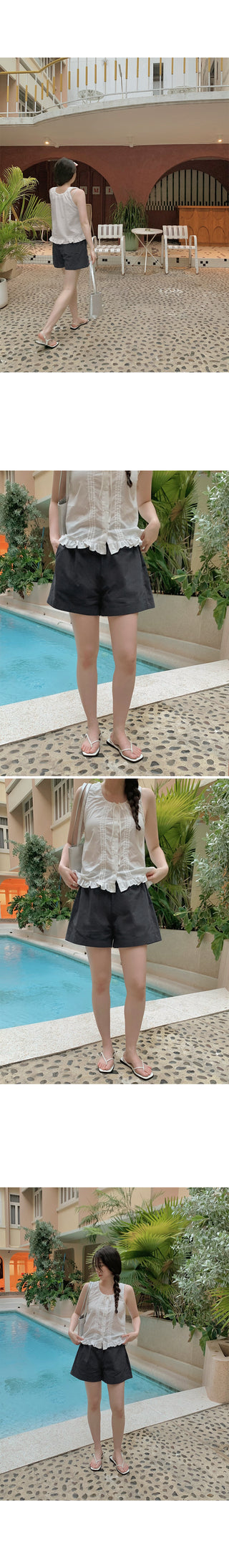 Pigmented elastic waist pants - 5 colors