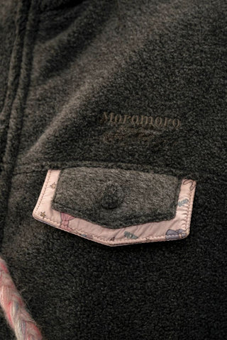 [Moromoro2] Fleece High Neck Jacket & A-Line Skirt  Set