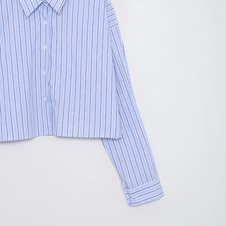 Multi-stripe crop shirt
