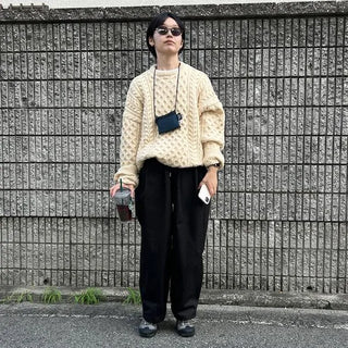 Cable knit oversized sweater