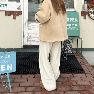 Knit wide-leg pants