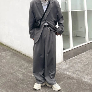 Two-pleat wide slacks