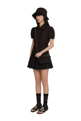 [moromoro2] Leather Bow Ballet Sandals