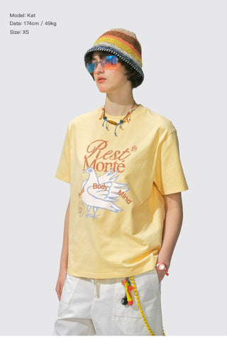 [Monterest] Washed Peace Dove Print T-Shirt