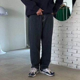 Wide denim pants
