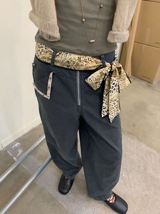 [NEVERSEEZ] Beaded Pocket Washed Work Pants