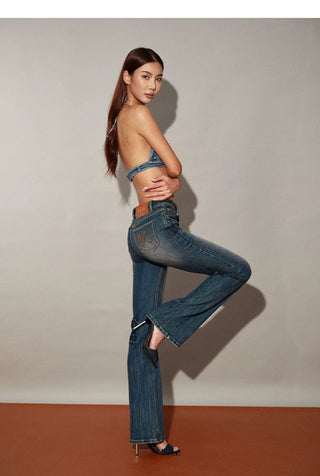 [NOTAWEAR] Wave Washed Slim Straight Jeans