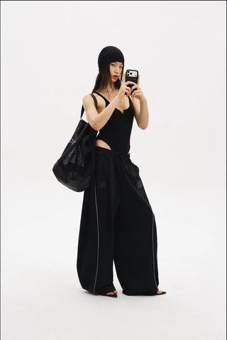[MASONPRINCE] Pleated Wide Leg Sweat Pants