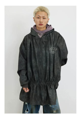 CONP Peplum Leather Jacket (Gray)