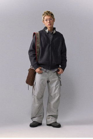 [Monterest] Wool Blend Wide Cargo Work Pants