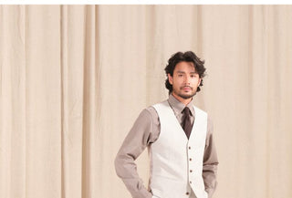 [CULTUM] Herringbone Brushed Flannel Suit Vest