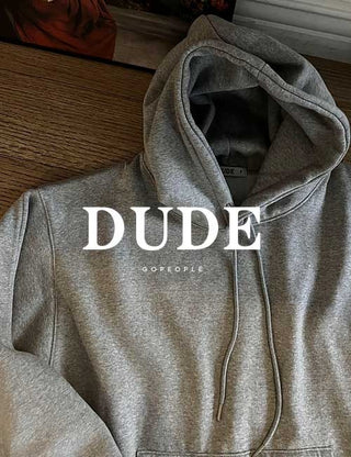 DUDE Double-brushed hoodie with cut-out sleeves (soft fabric)