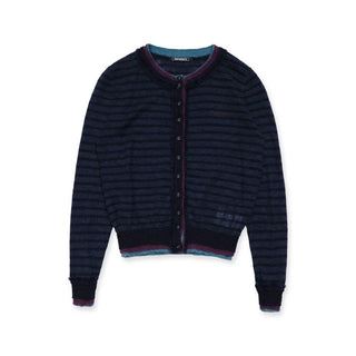 [Moromoro2] Striped Mesh Lace Knit Set