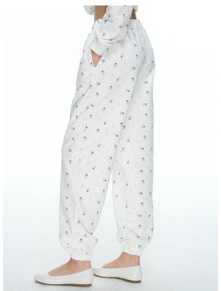 [NECY] Mimora Allover Print Hoodie Jacket & Sweatpants Set