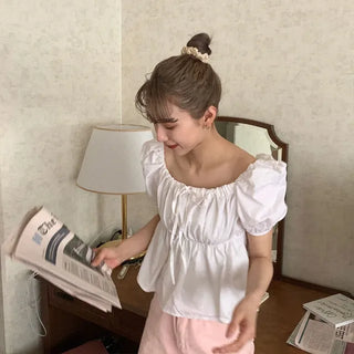 2-way Shirred Ribbon Blouse