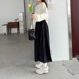 Shirred long skirt