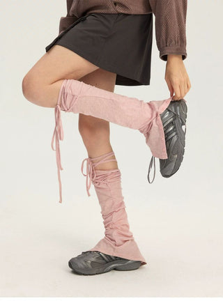 [Monterest] Lyocell Wool Blend Lace-Up Leg Warmers