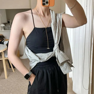 Long chain buckle necklace
