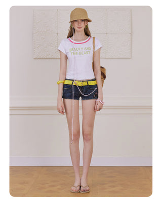 [NECY] Glitter Neckline Rhinestone Short