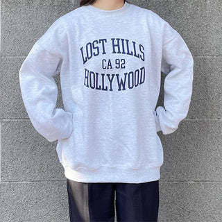 Brushed fleece lettering sweatshirt
