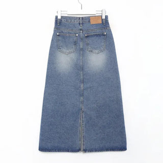 Long denim skirt